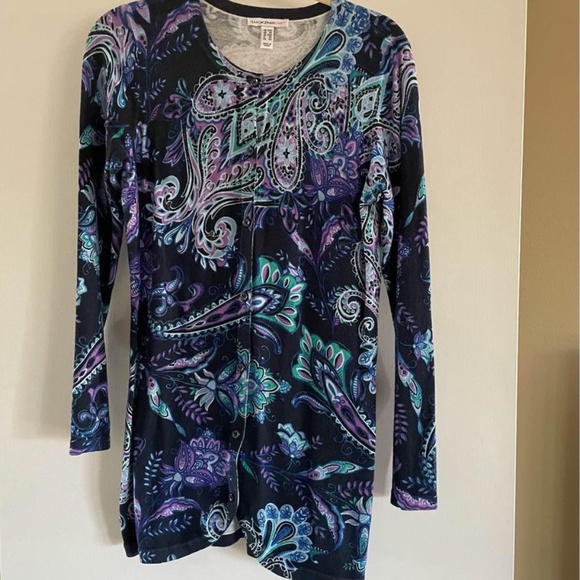 Issac Mizrahi Floral Cardigan - Picture 1 of 3